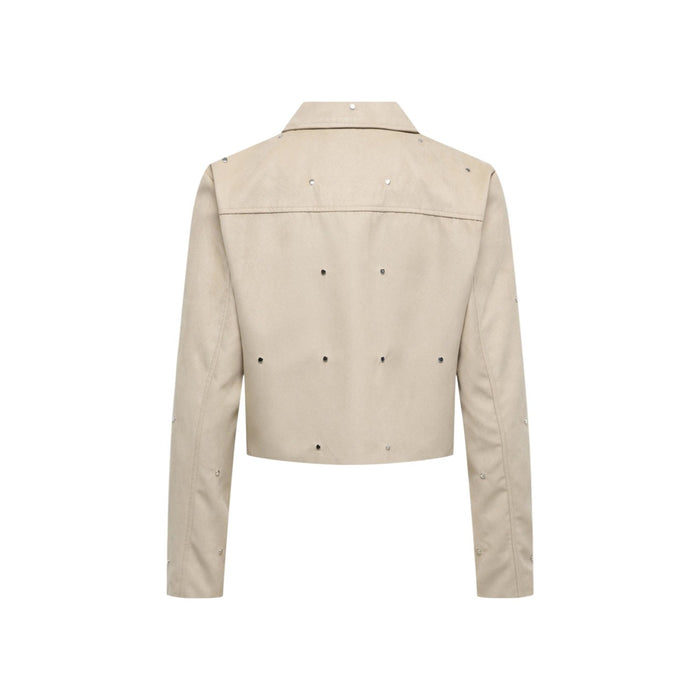 Image 2 : Détail veste beige Jacqueline De Yong col classique coupe élégante — delvale