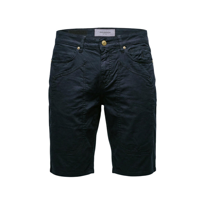 Image 2 : Bermuda homme Jeckerson bleu marine détail fermeture zip et bouton doré — Delvale
