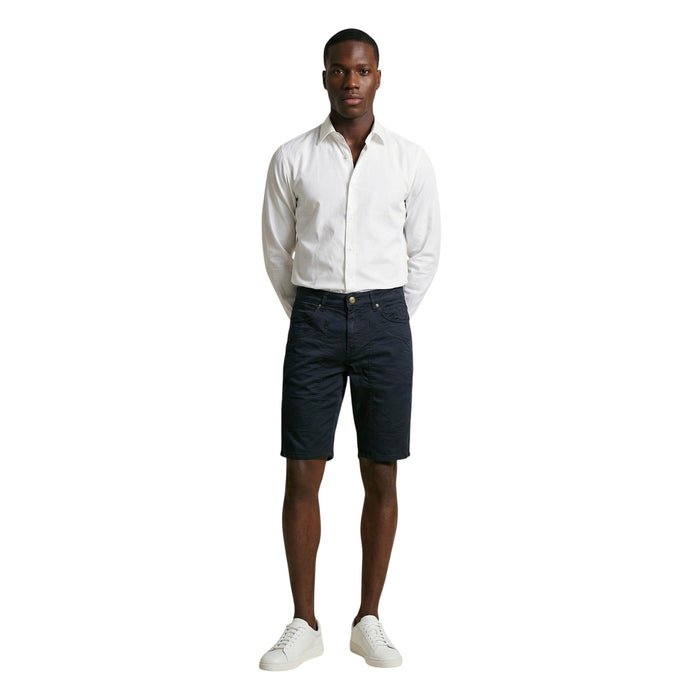 Image 4 : Bermuda homme Jeckerson bleu marine zoom tissu coton élasthanne texture légère — Delvale
