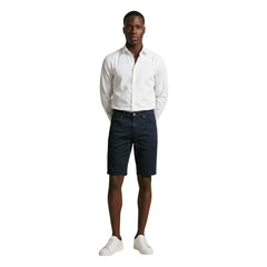 Image 4 : Bermuda homme Jeckerson bleu marine zoom tissu coton élasthanne texture légère — Delvale