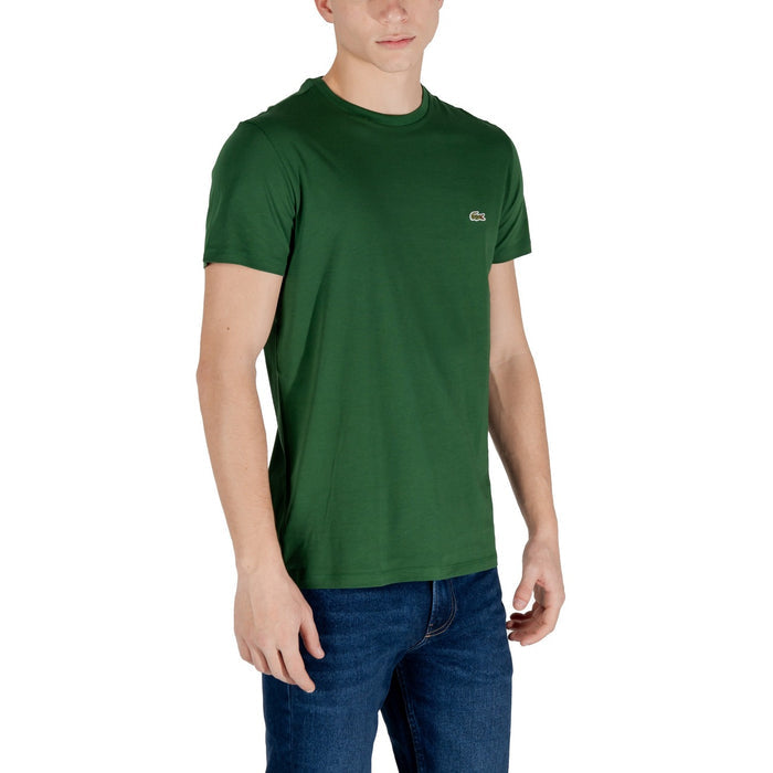 Image 3 : Détail du logo crocodile Lacoste brodé sur t-shirt vert homme — Delvale