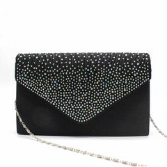 Ladies Satin Evening Clutch Purse Bag Crossbody Handbags Party Prom Wedding Envelope