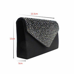 Ladies Satin Evening Clutch Purse Bag Crossbody Handbags Party Prom Wedding Envelope