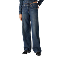 Image 1 : Jeans Levis® femme bleu effet usé avec fermeture zip et bouton — delvale