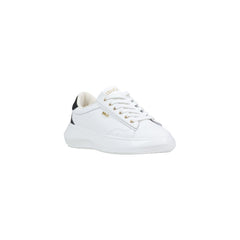 Image 2 : Baskets Liu Jo femme blanc et noir, lacets blancs avec œillets dorés, logo Liu Jo doré sur la tige — Delvale