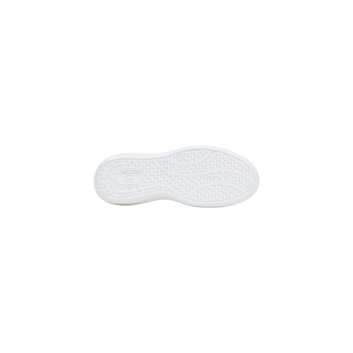 Image 5 : Paire de baskets Liu Jo femme blanches posées, vue d'ensemble semelle plateforme et logo doré — Delvale