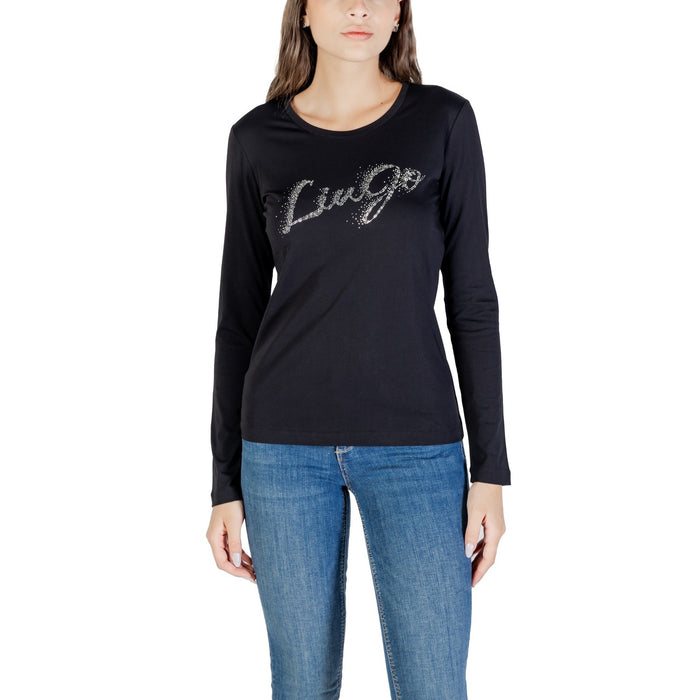 Image 4 : T-shirt Liu Jo femme blanc manches longues, coupe légèrement ajustée, look casual chic — Delvale