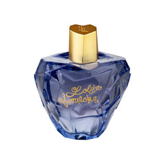 Image 1 : Flacon pomme facettée bleu nuit Mon Premier Parfum Lolita Lempicka avec bouchon doré sur fond blanc — Delvale