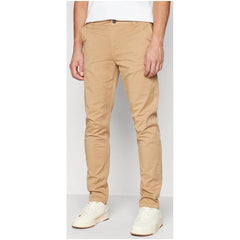 Image 1 : Pantalon homme Lyle & Scott beige en coton stretch, vue de face — Delvale