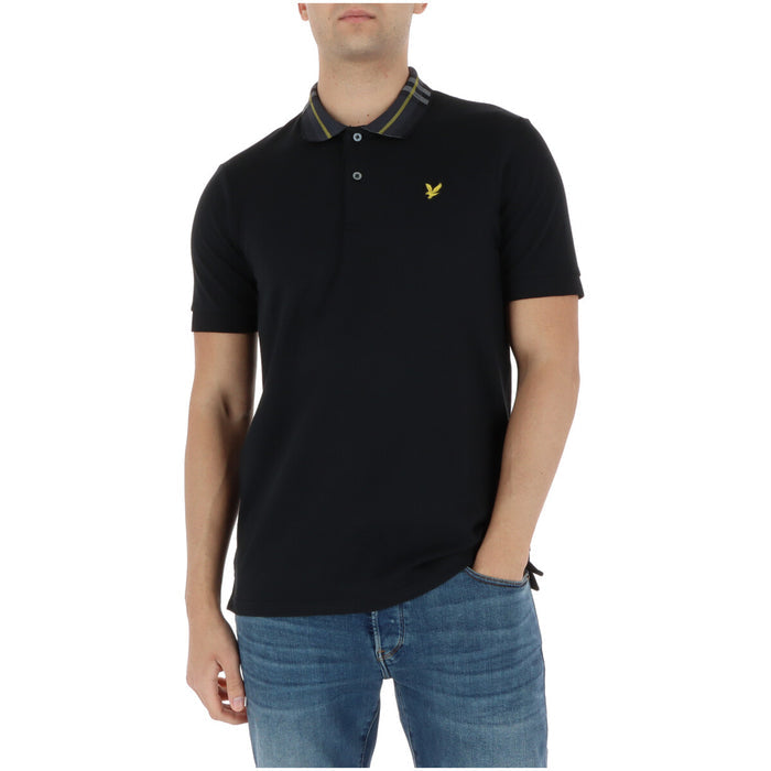 Image 1 : Polo Lyle & Scott homme noir à manches courtes, vue de face — Delvale