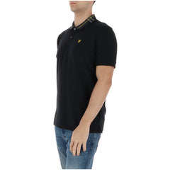 Image 3 : Polo Lyle & Scott homme noir, vue de dos avec logo brodé — Delvale