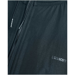 Image 3 : Vue d'ensemble du sweat à capuche zippé Lyle & Scott homme bimatière bleu marine et noir, fermeture zip central visible — Delvale