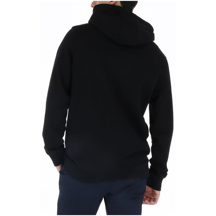Image 2 : Hoodie Lyle & Scott noir en molleton coton, détail aigle doré brodé — Delvale