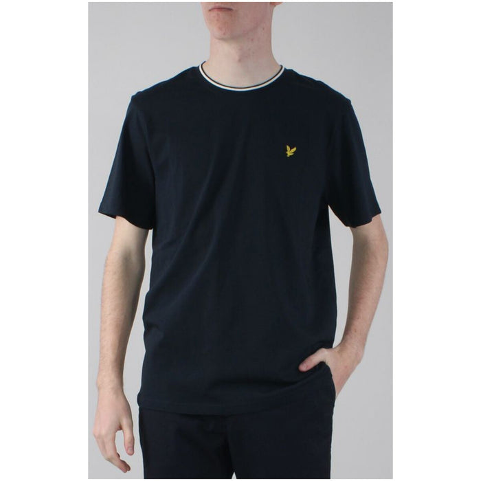 Image 1 : T-shirt Lyle & Scott homme bleu avec impression, col rond et manches courtes — Delvale