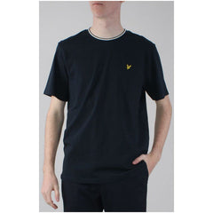 Image 1 : T-shirt Lyle & Scott homme bleu avec impression, col rond et manches courtes — Delvale