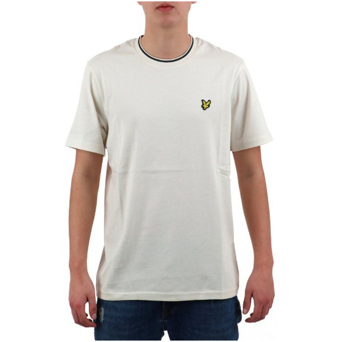 Image 4 : T-shirt homme Lyle & Scott bleu porté, coupe moderne et col rond — Delvale