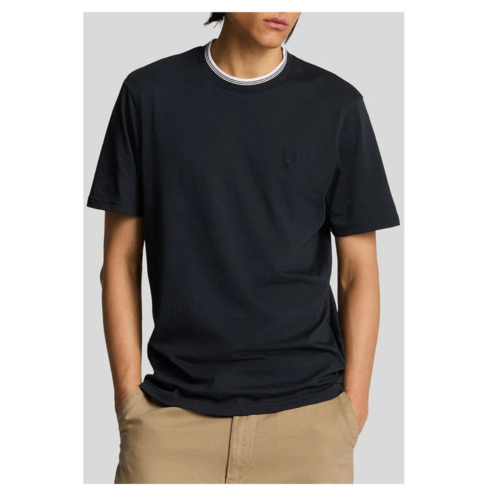 Image 1 : T-shirt Lyle & Scott homme bleu en coton avec impression, manches courtes — Delvale