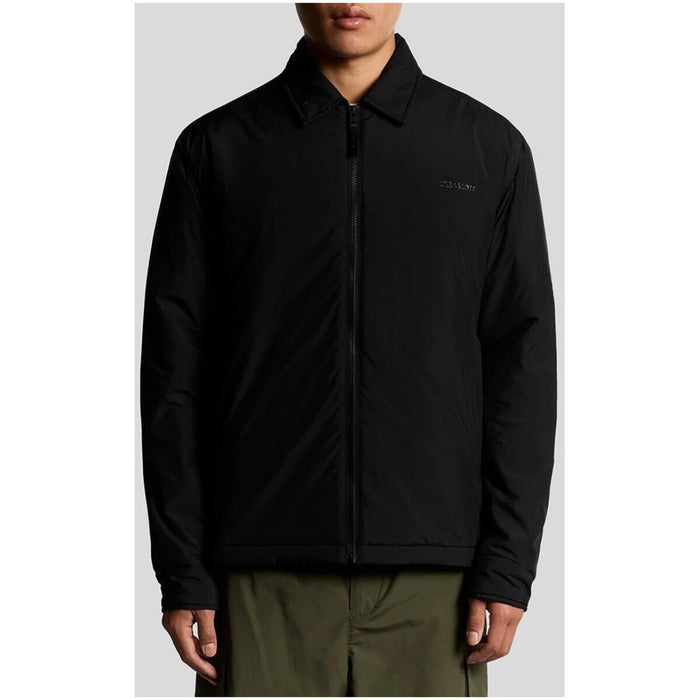 Image 1 : Veste Lyle & Scott homme noire avec fermeture éclair centrale et logo emblématique — Delvale