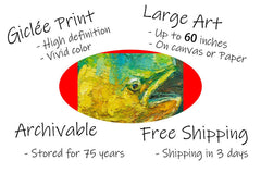 Mahi Mahi Fish Green, Wall Art, Abstract Wall Art, Art, Artwork Original, Modern Art Print, Original Art, Kitchen Decor, Art Poster