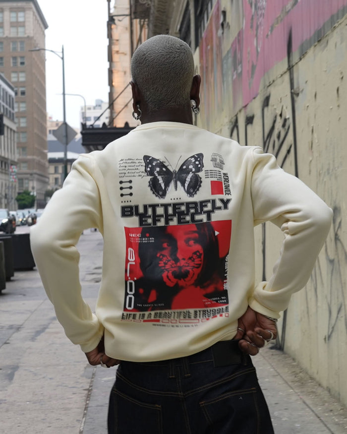 Men's Butterfly Effect Long Sleeve Graphic Crewneck Sweatshirt Undrtd