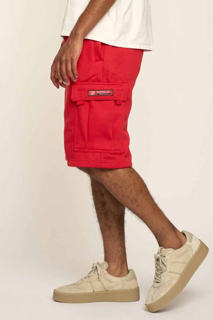 Men's Solid Fleece Heavyweight Cargo Shorts G-Style USA