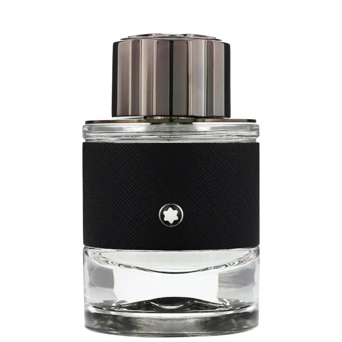 Montblanc Explorer Eau de Parfum homme 60ml flacon cylindrique cuir noir bouchon gunmetal — Delvale