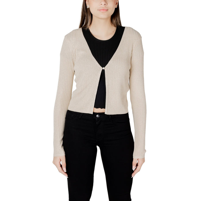 Image 1 : Cardigan Morgan De Toi femme doré avec col V profond et manches longues — delvale