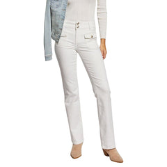 Image 1 : Jean blanc femme Morgan De Toi avec fermeture zip, vue de face — delvale