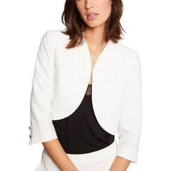 Image 2 : Détail veste blanche Morgan De Toi coupe ajustée femme — delvale