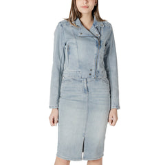 Image 1 : Veste femme Morgan De Toi bleu azur avec fermeture éclair latérale et manches longues — delvale