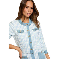Image 1 : Veste Morgan De Toi femme bleu azur avec fermeture boutons et manches longues — delvale