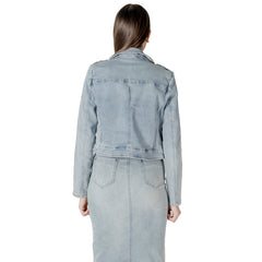 Image 2 : Détail veste Morgan De Toi bleu azur col classique et poches frontales — delvale