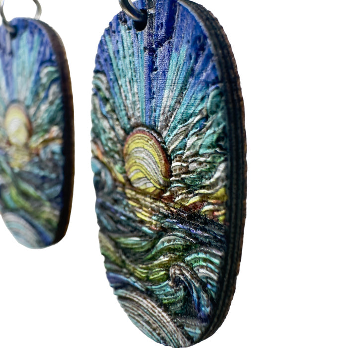Mosaic Ocean Blossom Earrings #219