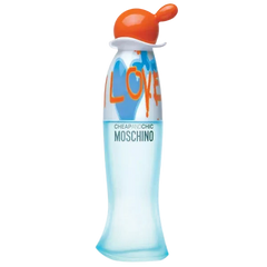 Image 1 : Parfum Moschino I Love Love eau de toilette flacon turquoise iconique disponible en 30ml 50ml 100ml — Delvale