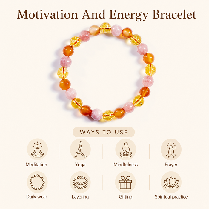 MOTIVATION AND ENERGY Crystals Bracelet, for Student.