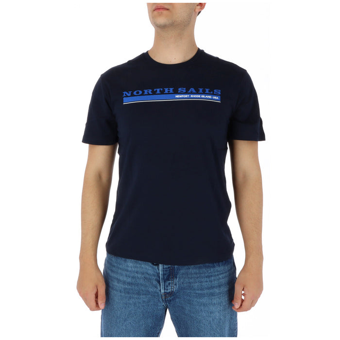Image 5 : Vue de trois quarts du t-shirt North Sails homme gris, manches courtes et finitions soignées — Delvale