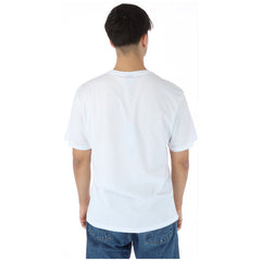 Image 2 : Vue de face du t-shirt North Sails homme blanc, logo bleu arqué centré, encolure ronde et coupe droite décontractée — Delvale