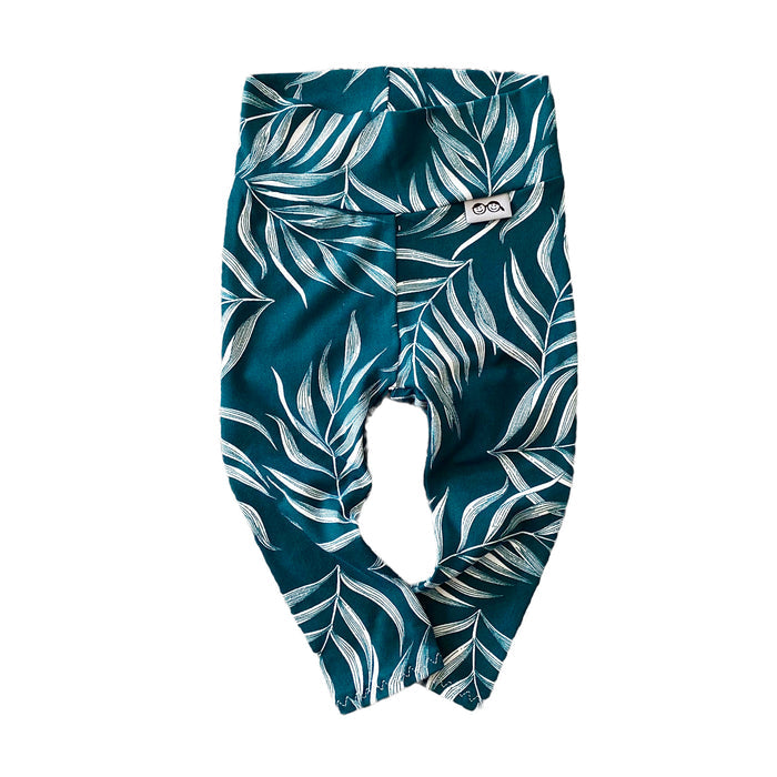 Ocean Teal Pampas Leaves Leggings and/or Knot Beanie