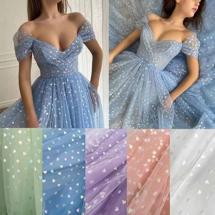 Off Shoulder Tulle Homecomng Dress Tea Length Formal Dress Party Gowns with Belt