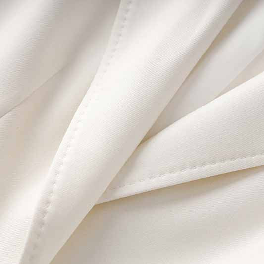 One Button White Pantsuit Fitted Blazer + Mid-High Rise Trousers Pantsuit Suit Formal Wear