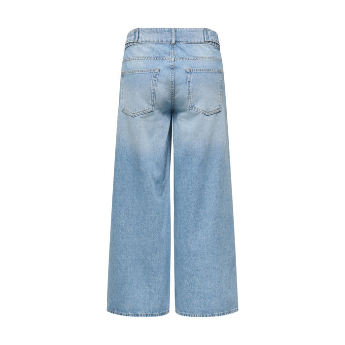 Image 2 : Jean large femme Only taille mi-haute avec fermeture zip et bouton, denim bleu azur — Delvale