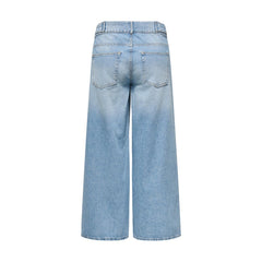 Image 2 : Jean large femme Only taille mi-haute avec fermeture zip et bouton, denim bleu azur — Delvale