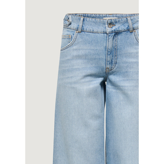Image 5 : Jean wide leg Only femme en denim coton bleu azur délavé, look casual moderne — Delvale