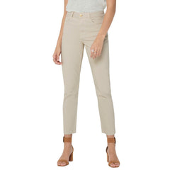 Image 1 : Jean Only femme beige coupe droite en coton élasthanne avec fermeture zip — delvale