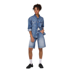 Image 3 : Short femme Only bleu délavé coupe moderne en coton organique — Delvale