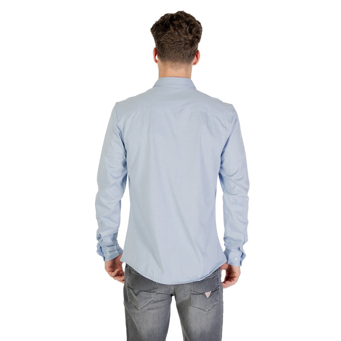 Image 2 : Détail chemise Only & Sons homme bleu azur manches longues coton — Delvale