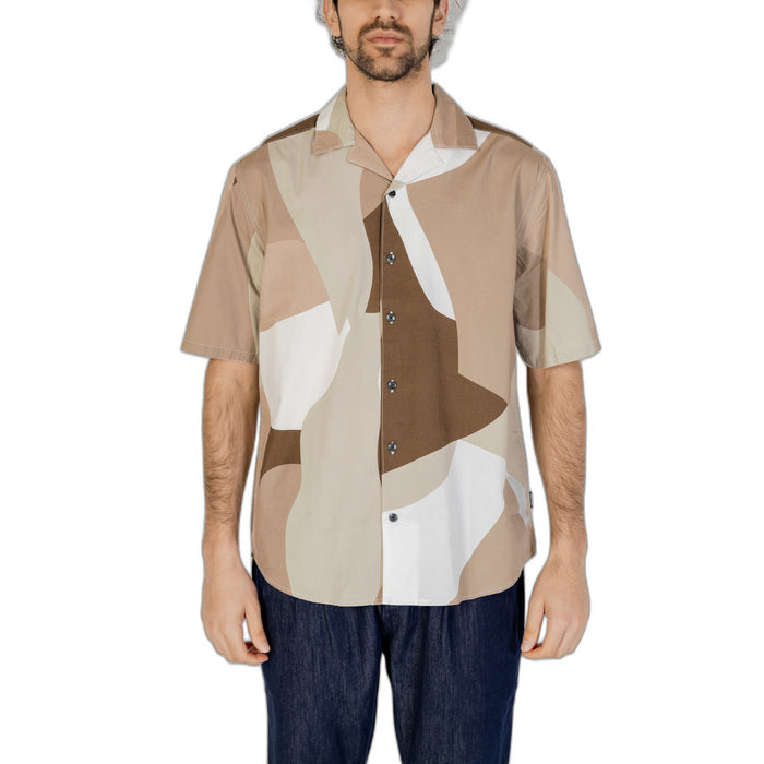 Image 1 : Chemise Only & Sons homme marron imprimée manches courtes col classique — Delvale