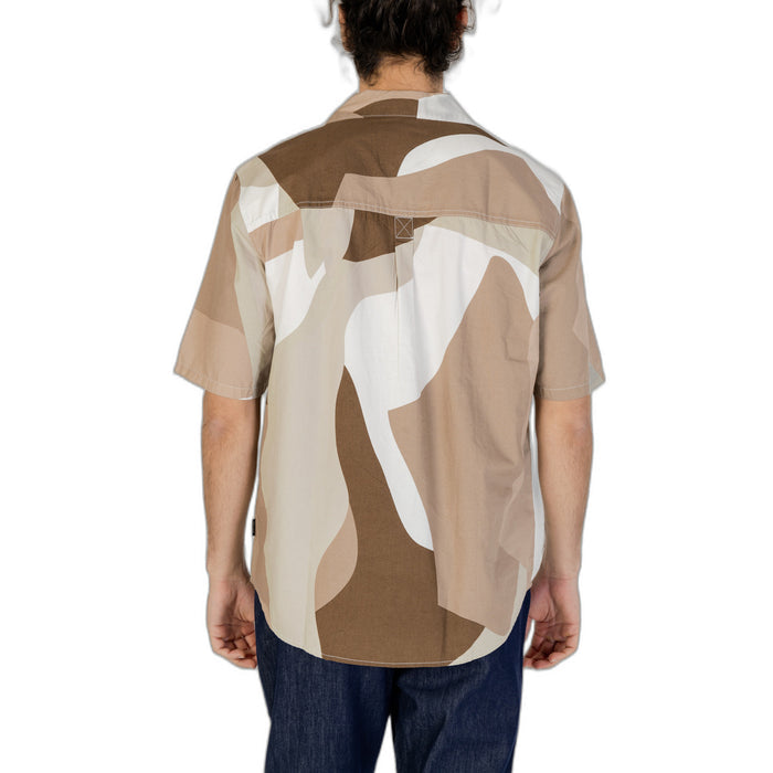 Image 2 : Détail imprimé chemise Only & Sons marron coton premium homme — Delvale