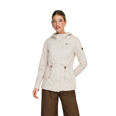 Image 1 : Veste Only beige femme avec capuche montante et fermeture zip — Delvale