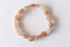 Peach Moonstone Nugget Bracelet ~ Crystal Nuggets Jewelry